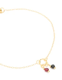 Gold Plated Sterling Silver Cubic Zirconia Double Stone Bracelet