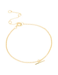 Gold Plated Sterling Silver T-Bar Chain Bracelet