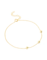 Bracelet chaîne de station en argent sterling plaqué or