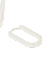 Waterproof Stainless Steel Oblong Hoop Earrings