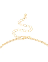 Gold Plated Multicoloured Semi Precious Stone Disc & Droplet Necklace