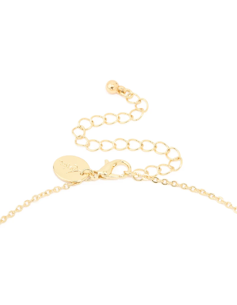 Gold Plated Green Aventurine Wrapped Pendant Necklace