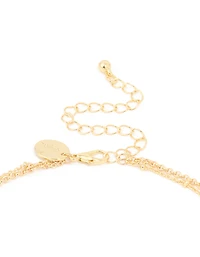 Gold Plated Multicoloured Semi Precious Stone Droplet Layered Y-Necklace