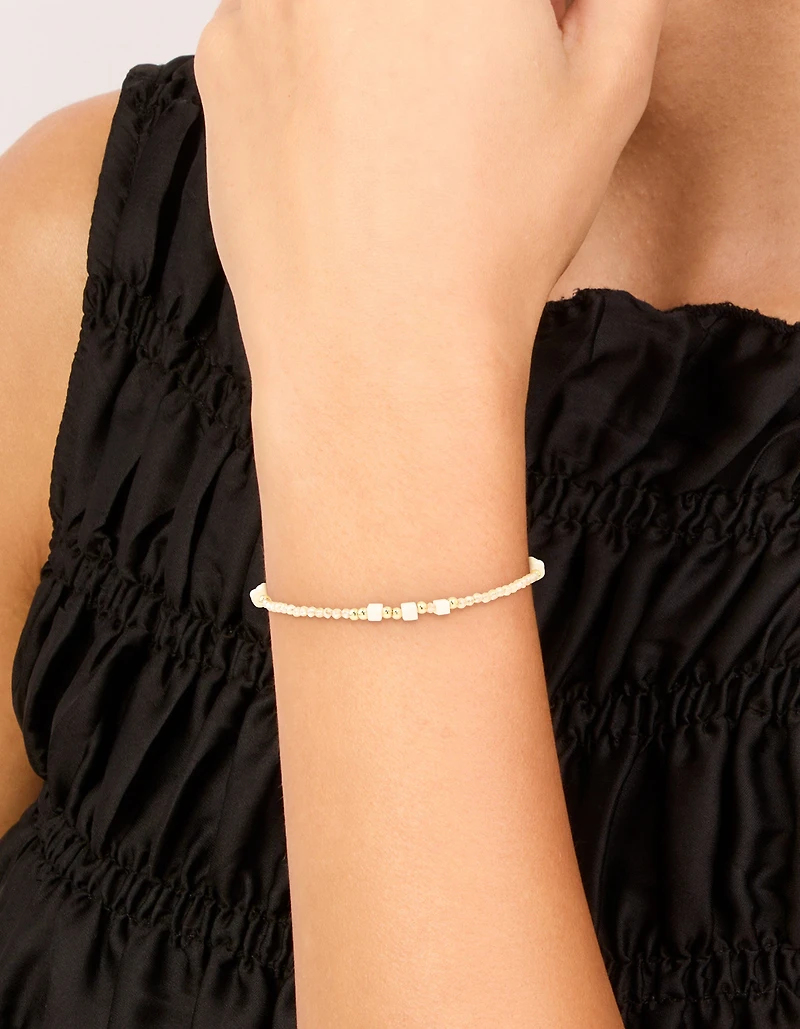 Gold Plated Freshwater Pearl Dainty Beaded Bracelet