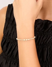 Gold Plated Freshwater Pearl Dainty Beaded Bracelet