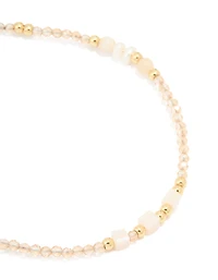 Gold Plated Freshwater Pearl Dainty Beaded Bracelet