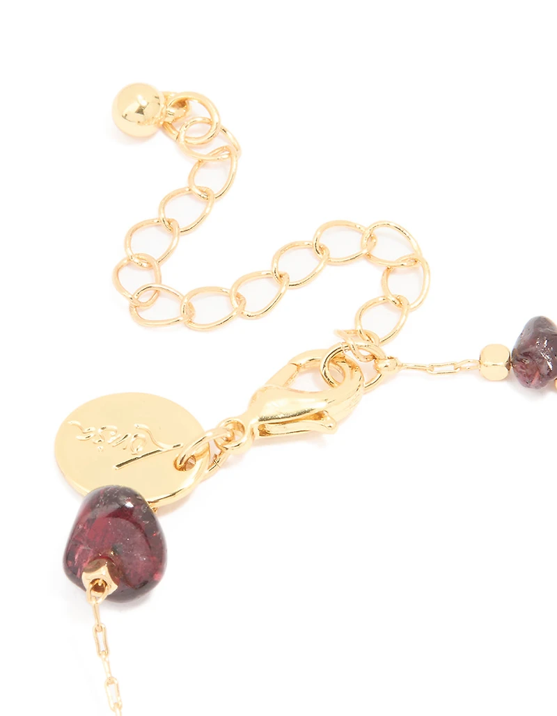 Gold Plated Multicoloured Medium Semi Precious Stone Chip Bracelet