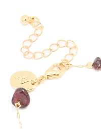 Gold Plated Multicoloured Medium Semi Precious Stone Chip Bracelet