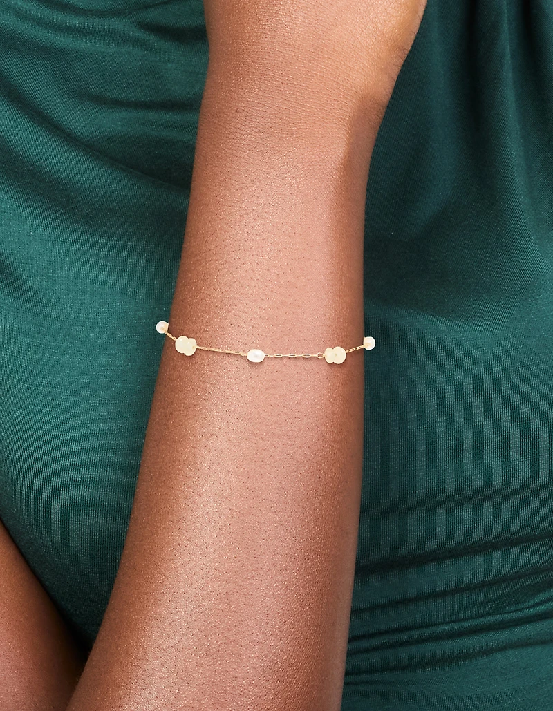 Gold Plated Pearl & Semi Precious Stone Bracelet