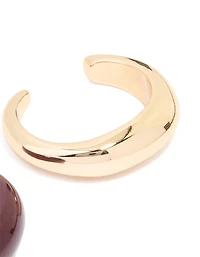 Gold & Dark Red Acrylic Bubble Wrist Cuffs 2-Pack