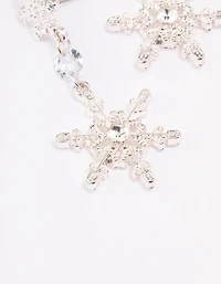 Boucles d’oreilles en flocon de neige en argent Diamante