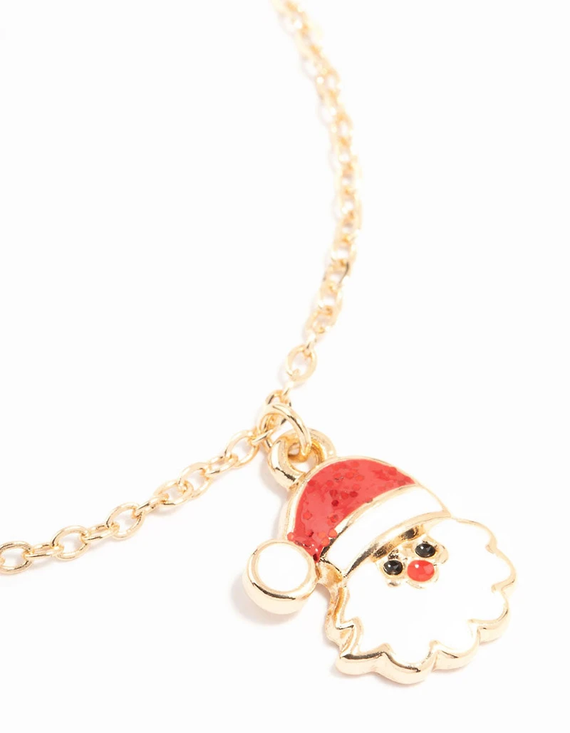 Gold Single Festive Charm Bracelets 5-Pack