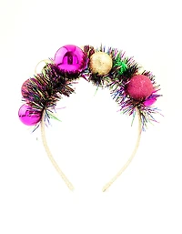 Multicoloured Tinsel & Multicoloured Baubles Headband