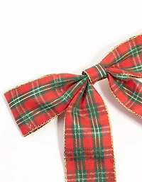 Tartan Fabric Bow Hair Clip