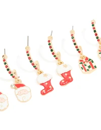 Gold Santa & Present Studs 3-Pack