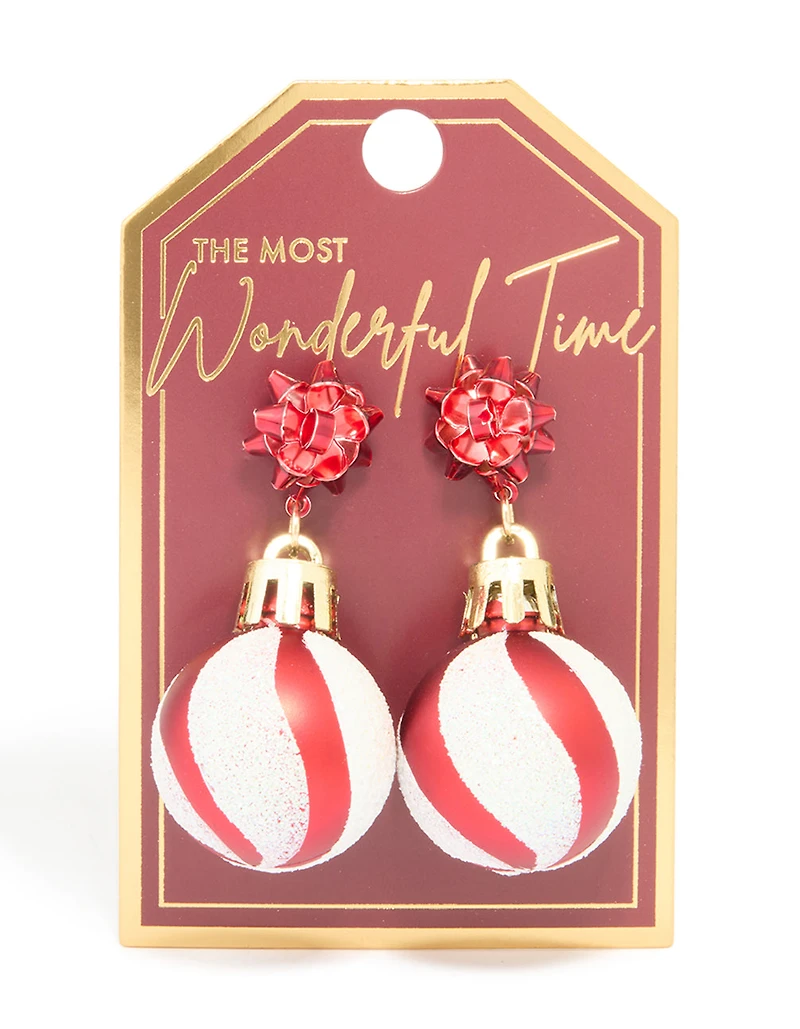 Boucles d’oreilles en ruban rouge doré pour tomber