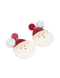 Red Acrylic Santa Head Earrings