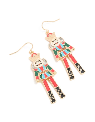 Gold Nutcracker Earrings