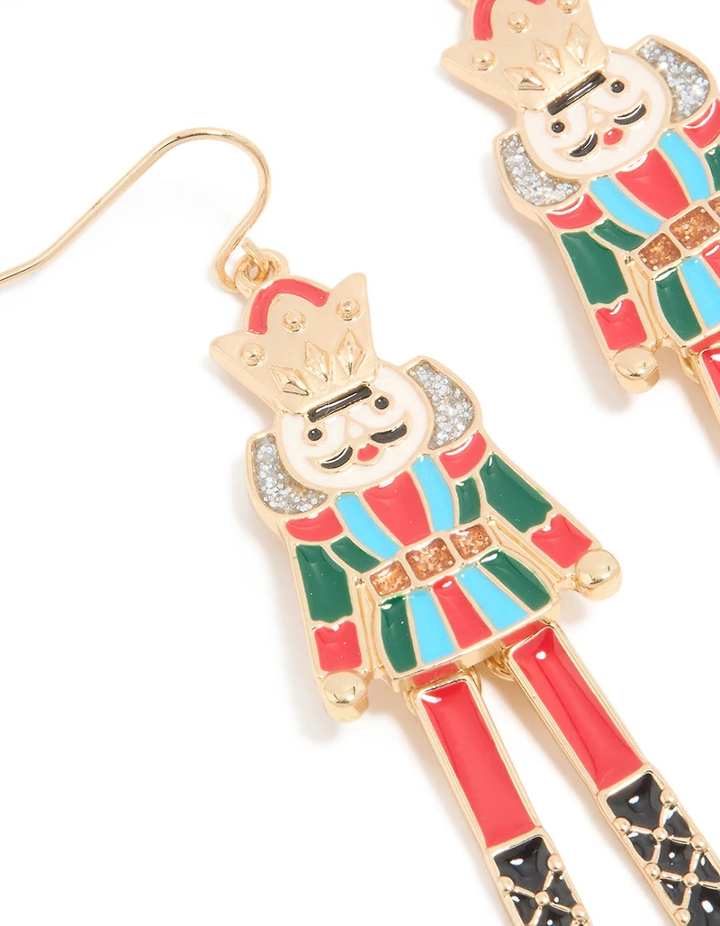 Gold Nutcracker Earrings