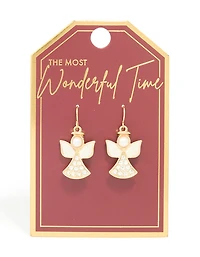 Gold Diamante Angel Drop Earrings