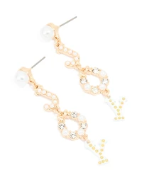Gold Pearl 'Joy' Drop Earrings