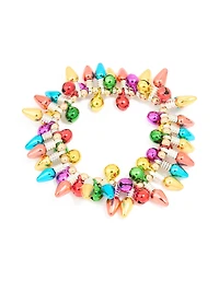 Multicoloured Mixed Metal Festive Lights Stretch Bracelet
