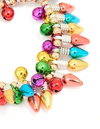 Multicoloured Mixed Metal Festive Lights Stretch Bracelet