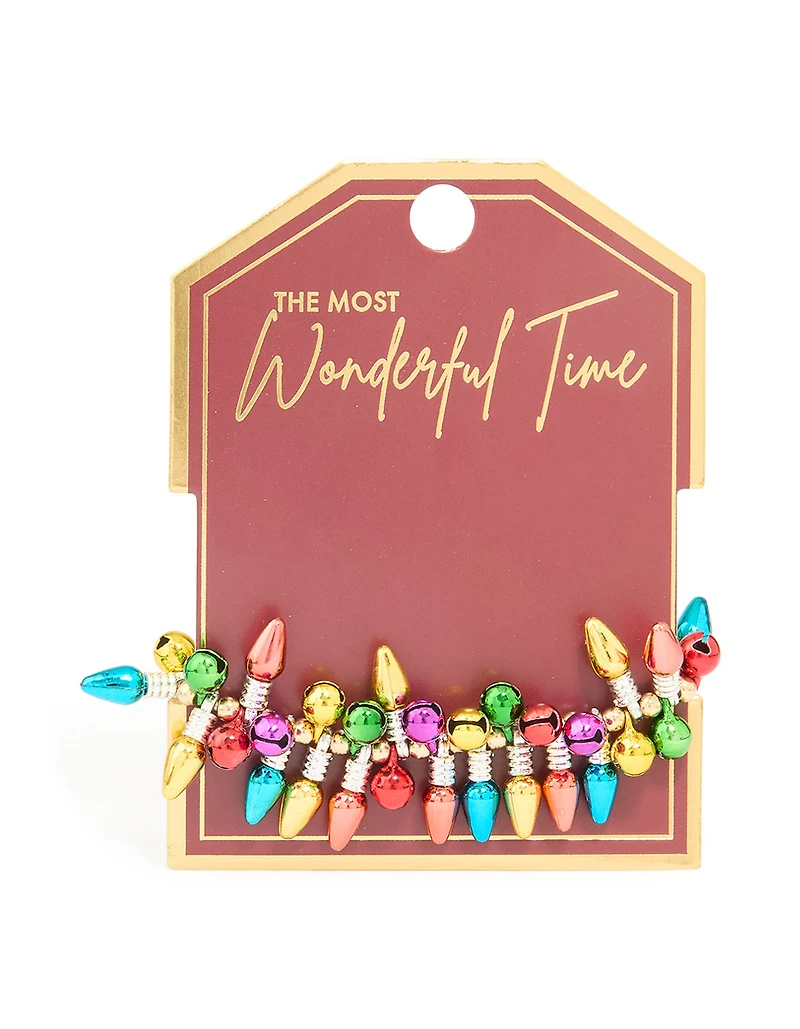 Multicoloured Mixed Metal Festive Lights Stretch Bracelet