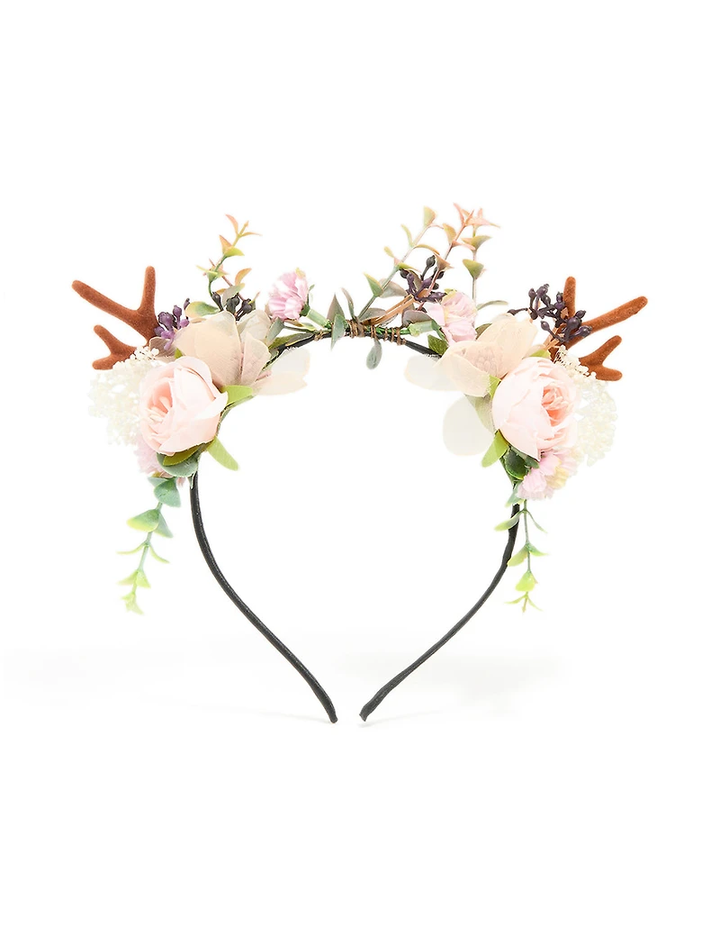 Fabric Floral Woodland Reindeer Headband