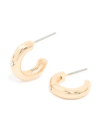 Boucles d’oreilles Huggie Bubble Centre Étoile Diamant en or
