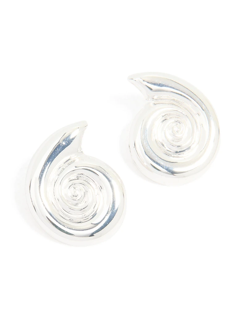 Boucles d’oreilles en forme d’escargot en argent en spirale