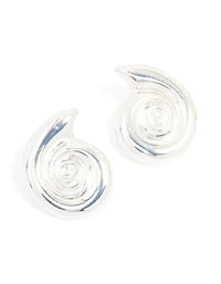 Boucles d’oreilles en forme d’escargot en argent en spirale