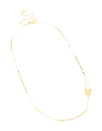 Waterproof Gold Plated Stainless Steel Rosary Cross Necklace