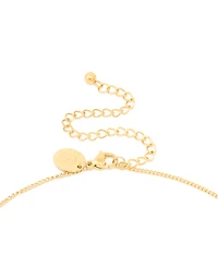 Waterproof Gold Plated Stainless Steel Cubic Zirconia Pear Pendant Necklace