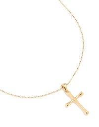 Waterproof Gold Plated Stainless Steel Large Cross Pendant Necklace