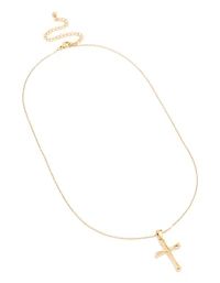 Waterproof Gold Plated Stainless Steel Large Cross Pendant Necklace
