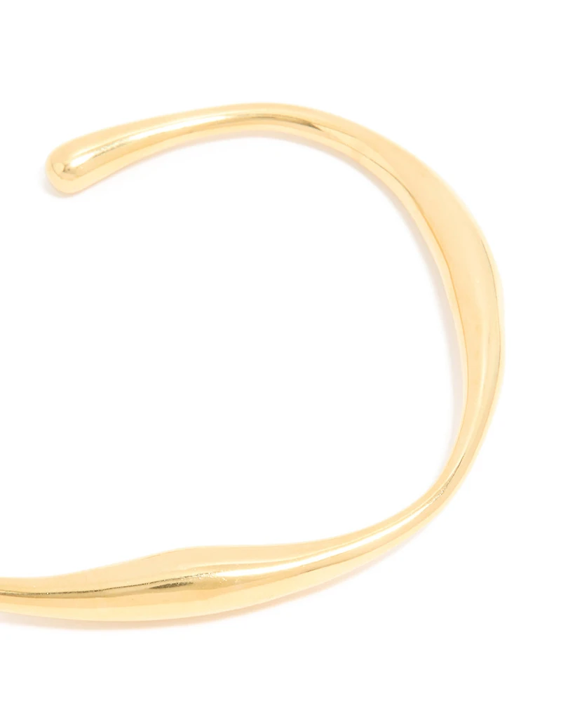 Waterproof Gold Plated Stainless Steel Organic Open Wrist Cuff