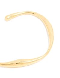 Waterproof Gold Plated Stainless Steel Organic Open Wrist Cuff