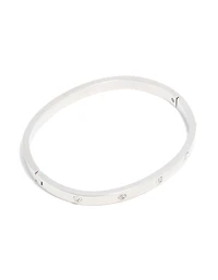 Waterproof Stainless Steel Diamante Hinged Bangle