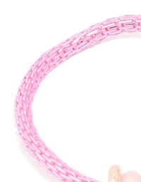 Kids Pink Diamante Crown Stretch Bracelet & Ring Set