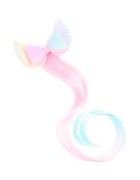 Kids Pastel Rainbow Fabric Bow & Unicorn Pastel Faux Hair Clip