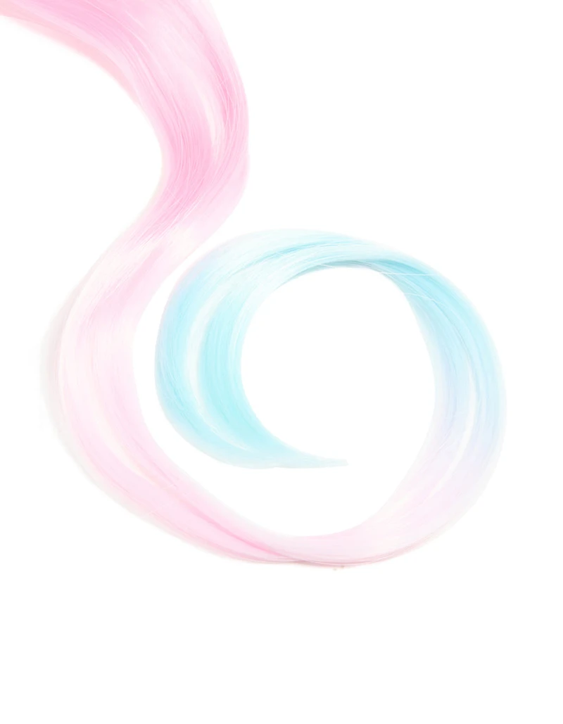 Kids Pastel Rainbow Fabric Bow & Unicorn Pastel Faux Hair Clip