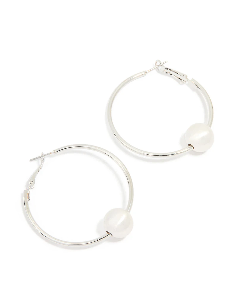 Boucles d’oreilles cercelage en forme de boule lisse en argent