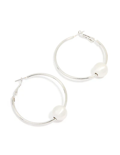 Boucles d’oreilles cercelage en forme de boule lisse en argent