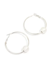 Boucles d’oreilles cercelage en forme de boule lisse en argent