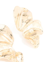 Boucles d’oreilles en éventail fleur en or