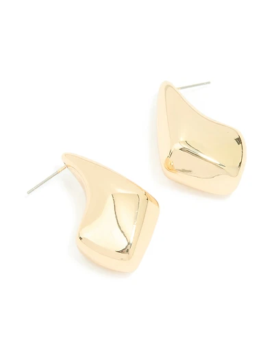 Gold Angular Teardrop Earrings