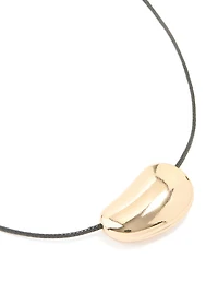 Gold Pebble Cord Medium Pendant Necklace