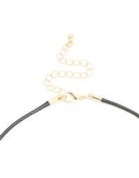 Gold Pebble Cord Medium Pendant Necklace