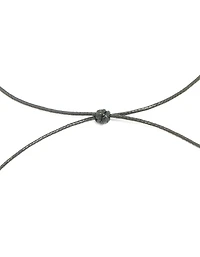Black Coated Metal Baby Pebble Orb Cord Necklace